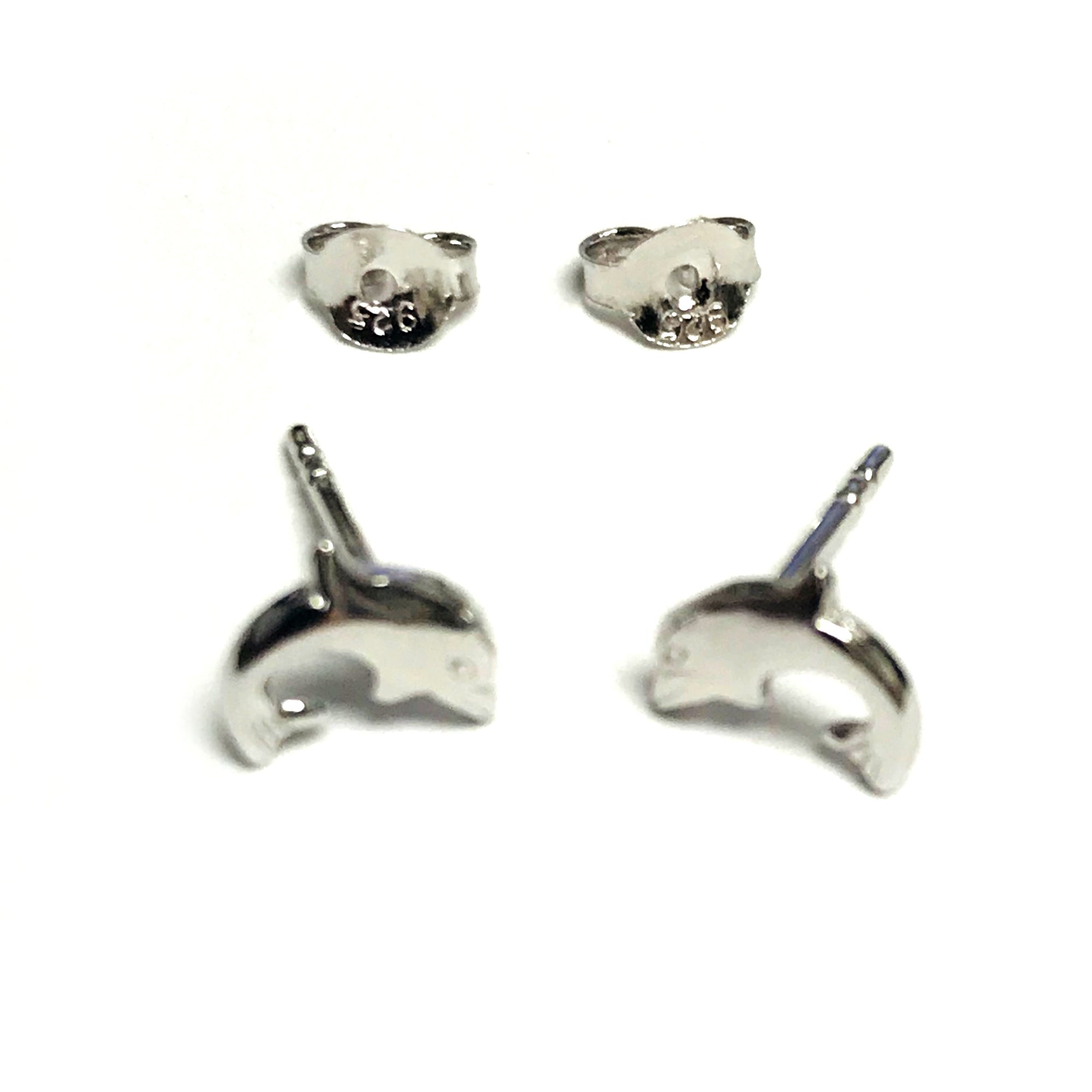 Sterling Silver Dolphin Stud Earrings - JewelryAffairs
