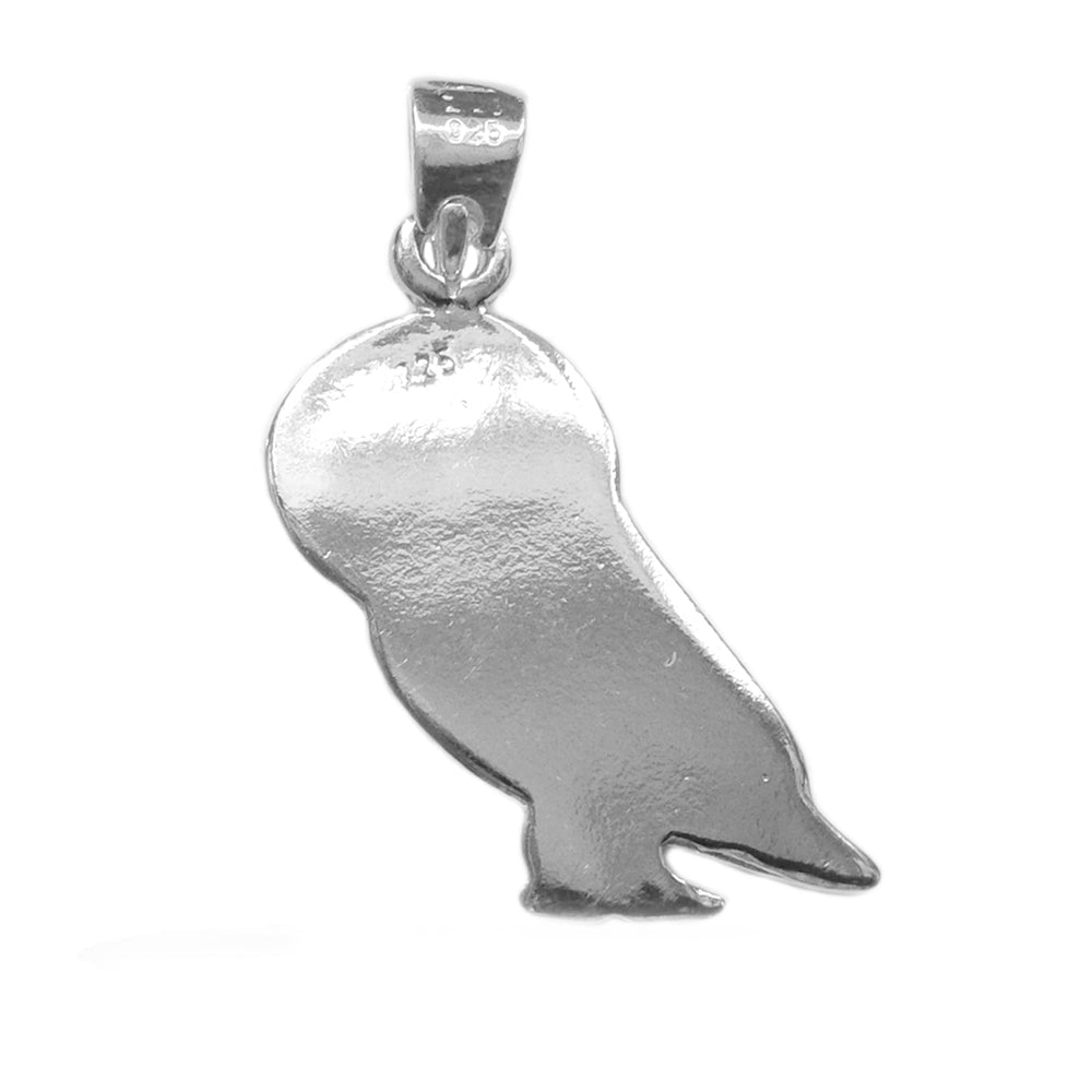 Sterling Silver Evil Eye Owl Pendant Charm - JewelryAffairs