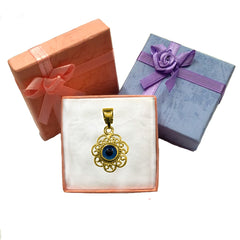 Sterling Silver Filigree Double Sided Evil Eye Pendant Charm 18 Karat Gold Overlay