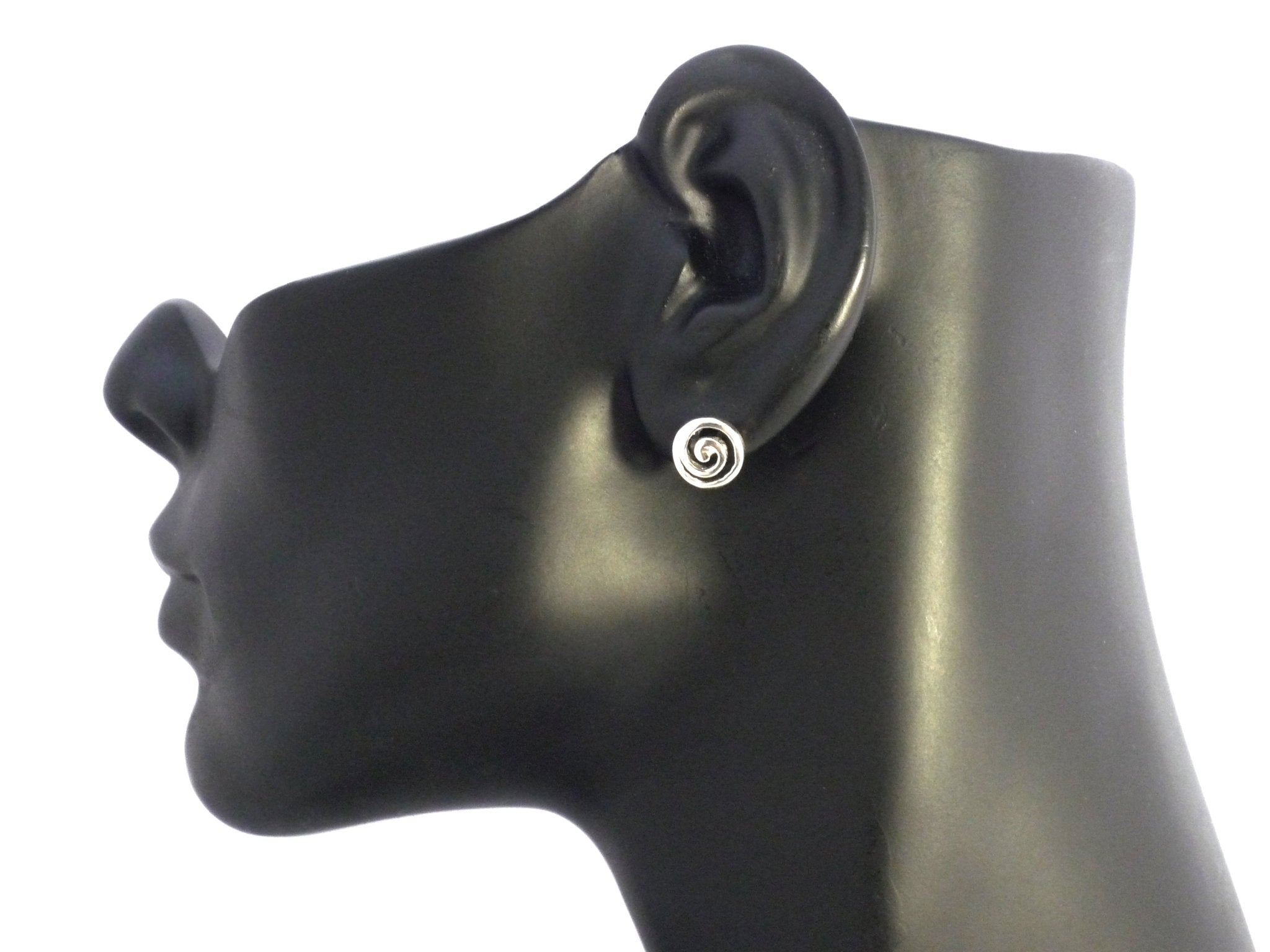 Sterling Silver Greek Spira Stud Earrings, Diameter 10mm - JewelryAffairs