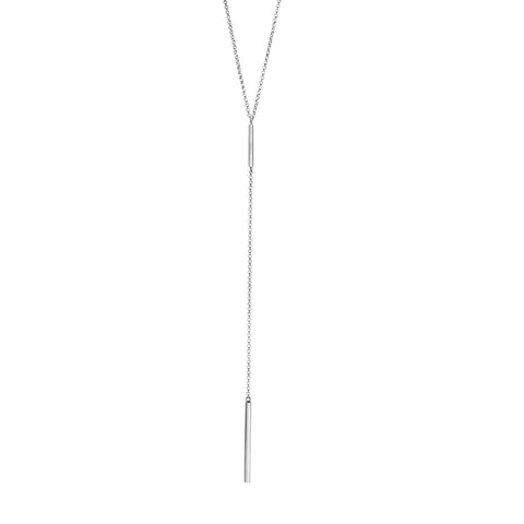 Sterling Silver Hanging Bar Pendant Necklace, 18"