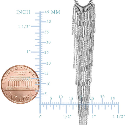 Sterling Silver Hanging Tassel Necklace, 17"
