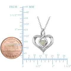 Sterling Silver Heart Shape Gemstone Birthstone Necklace, 18"