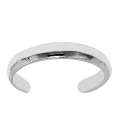 Sterling Silver High Polish Cuff Style Adjustable Toe Ring - JewelryAffairs
