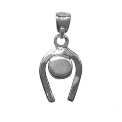 Sterling Silver Horse Shoe Evil Eye Pendant Charm - JewelryAffairs