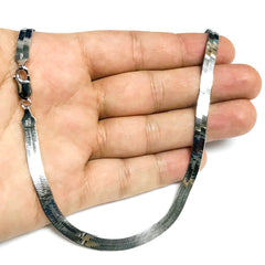 Sterling Silver Imperial Herringbone Chain Necklace, 4.5mm