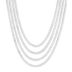 Sterling Silver Multi Strand Fancy Necklace, 18" - JewelryAffairs