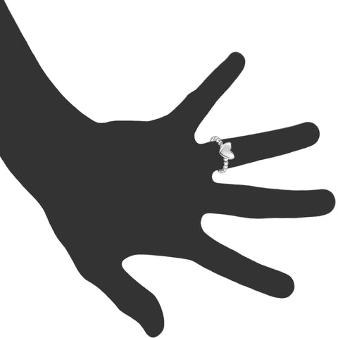 Sterling Silver Puffy Heart Ring, Size 7