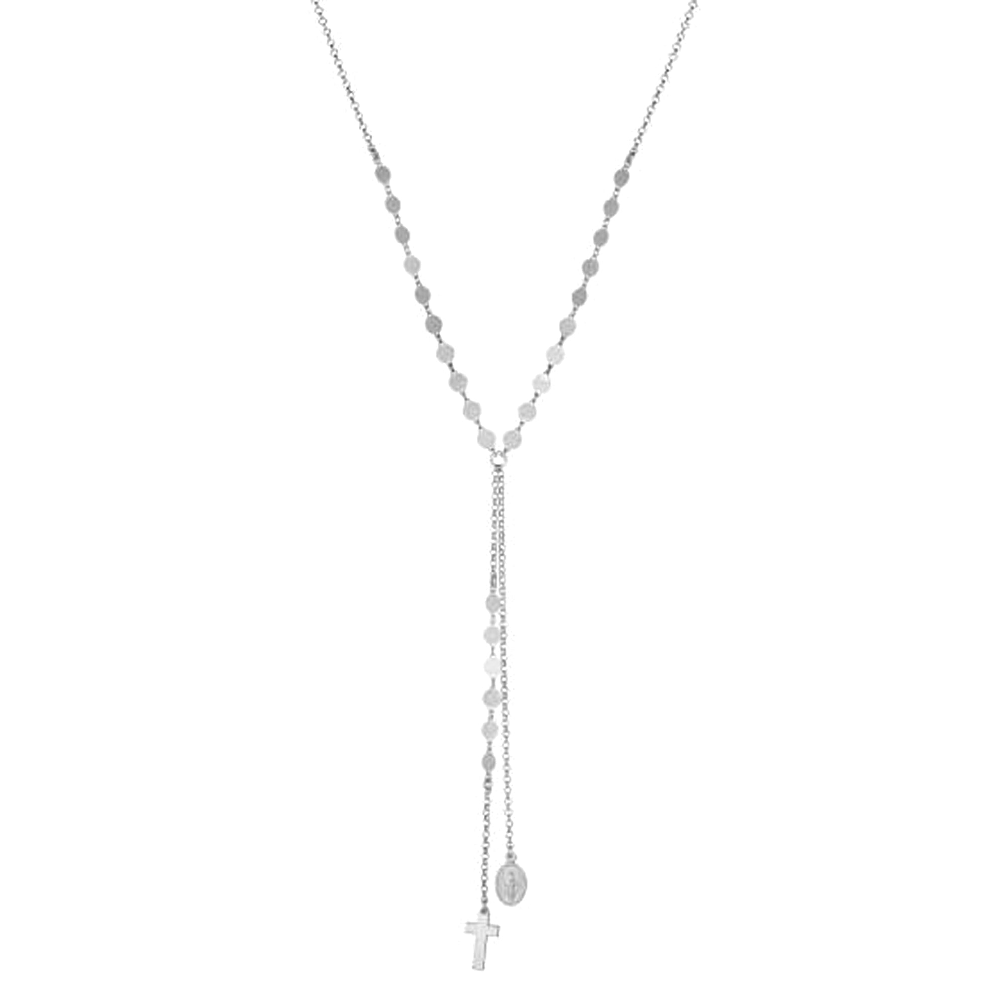 Sterling Silver Religious Cross Chain Necklace, 18" - JewelryAffairs