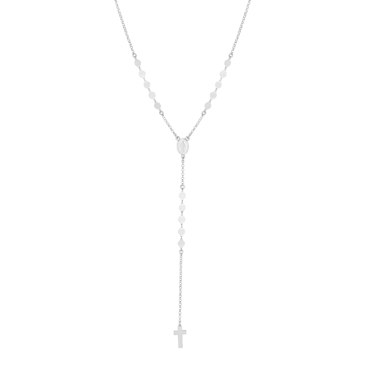 Sterling Silver Religious Cross Chain Necklace, 24" - JewelryAffairs