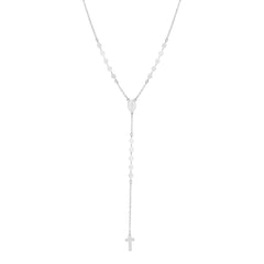 Sterling Silver Religious Cross Chain Necklace, 24" - JewelryAffairs