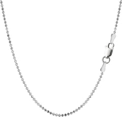 Sterling Silver Rhodium Plated Bead Chain Necklace, 1,5mm