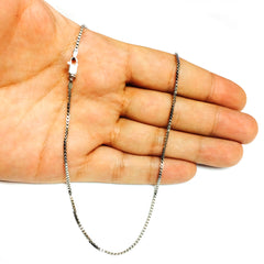 Sterling Silver Rhodium Plated Box Chain Necklace, 1,5mm