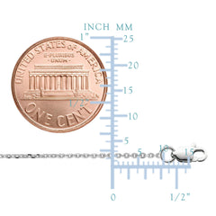 Sterling Silver Rhodium Plated Cable Chain Necklace, 1.4mm