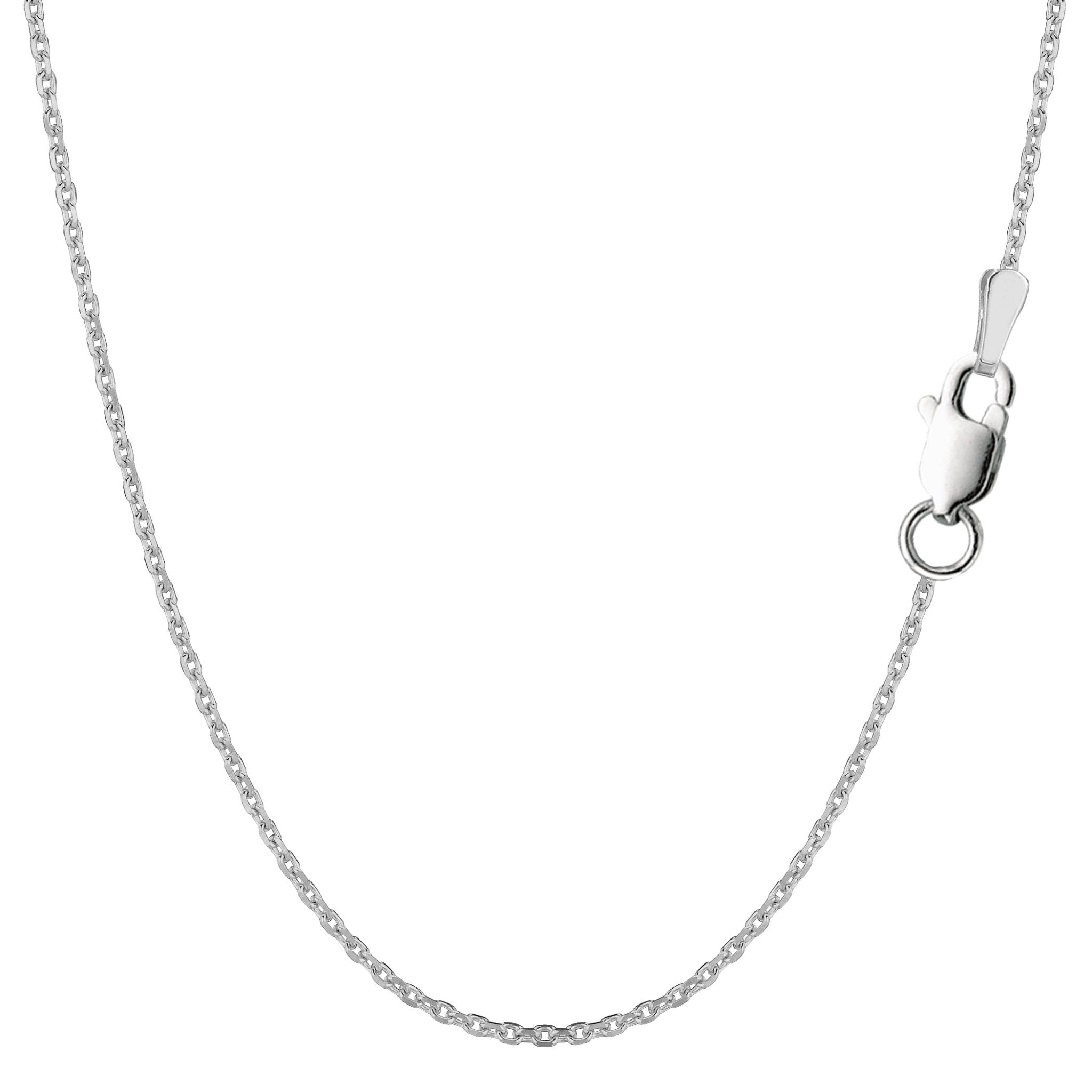 Sterling Silver Rhodium Plated Cable Chain Necklace, 1.4mm