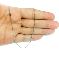Sterling Silver Rhodium Plated Cable Chain Necklace, 1.4mm