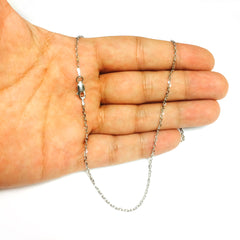Sterling Silver Rhodium Plated Cable Chain Necklace, 1,5mm