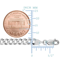 Sterling Silver Rhodium Plated Curb Chain Necklace, 4.7mm