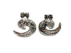 Sterling Silver Rhodium Plated Greek Meandros Key, 15mm - JewelryAffairs