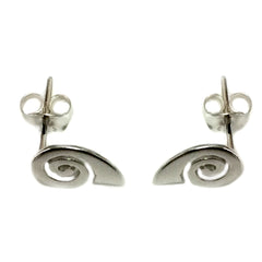 Sterling Silver Rhodium Plated Greek Spira Stud Earrings, 10mm - JewelryAffairs