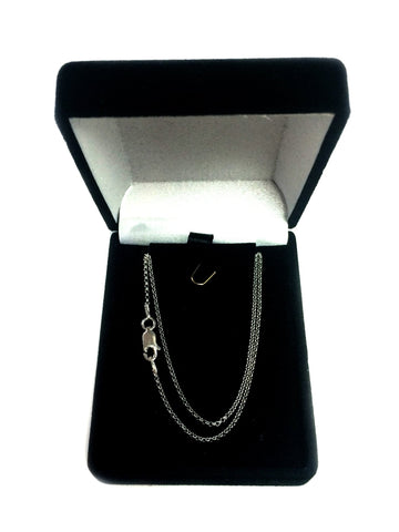 Sterling Silver Rhodium Plated Rolo Chain Necklace, 1.4mm