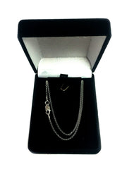 Sterling Silver Rhodium Plated Rolo Chain Necklace, 1.4mm