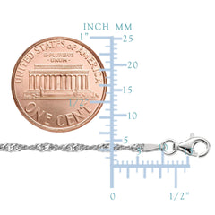 Sterling Silver Rhodium Plated Singapore Chain Necklace, 2.0mm