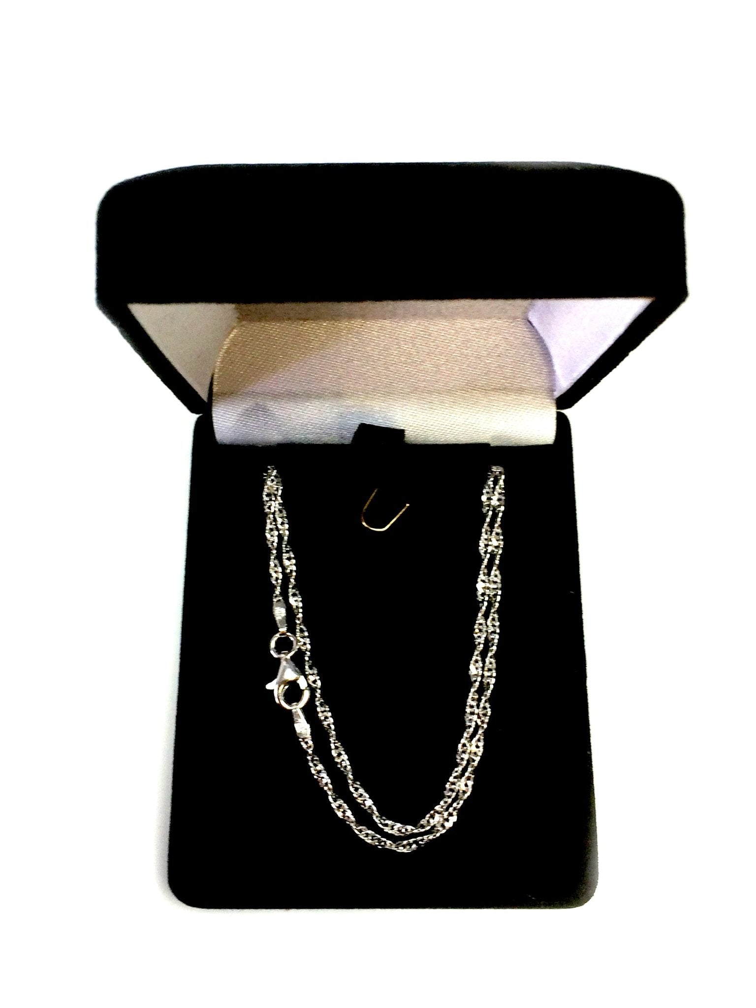Sterling Silver Rhodium Plated Singapore Chain Necklace, 2.0mm