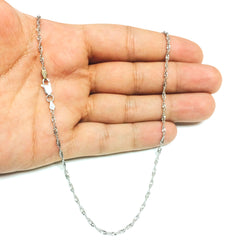 Sterling Silver Rhodium Plated Singapore Chain Necklace, 2.8mm