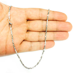 Sterling Silver Rhodium Plated Sparkle Chain Necklace, 2.2mm