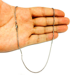 Sterling Silver Rhodium Plated Spiga Chain Necklace, 1,5mm