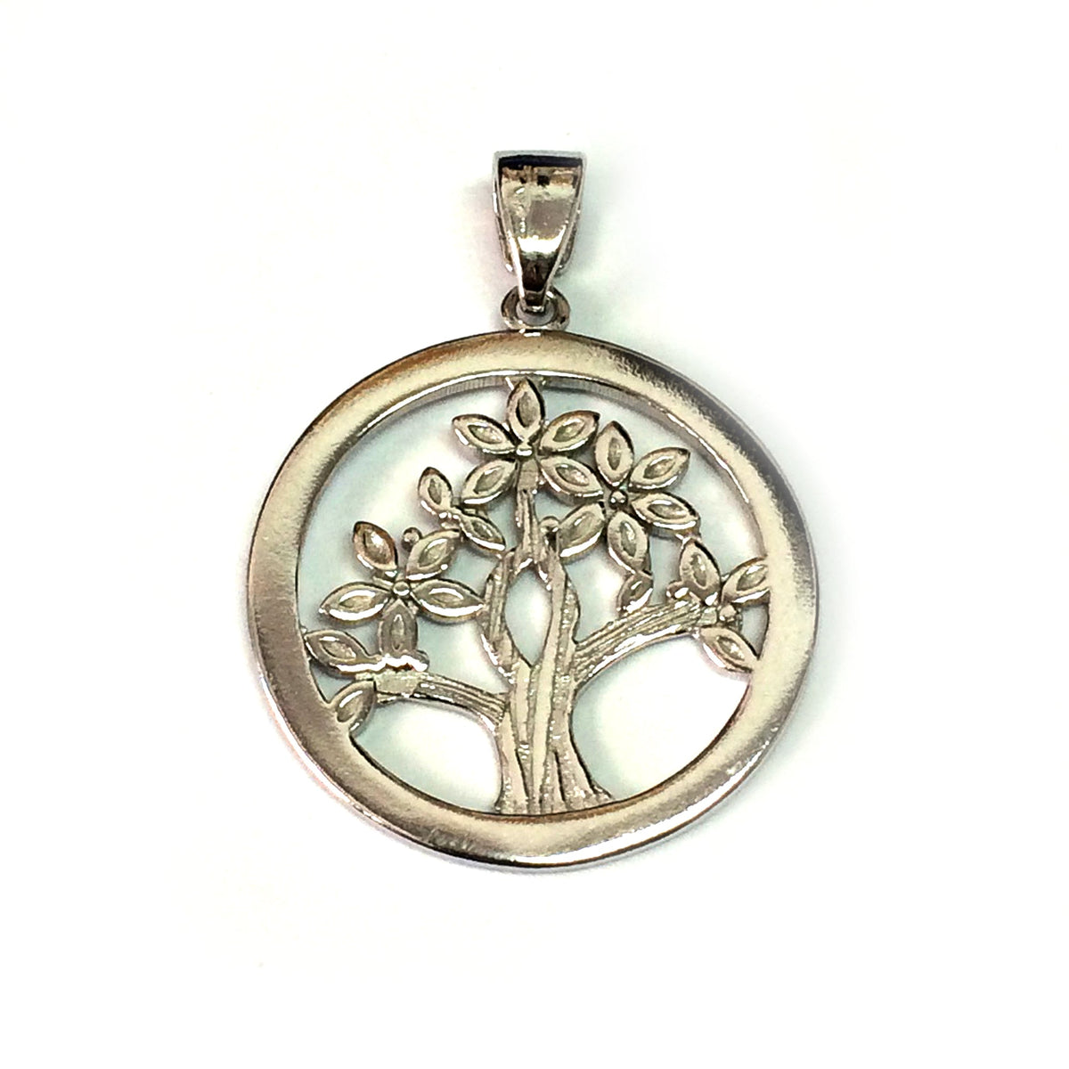 Sterling Silver Rhodium Plated Tree Of Life Pendant - JewelryAffairs