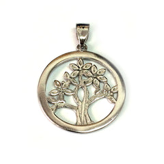 Sterling Silver Rhodium Plated Tree Of Life Pendant - JewelryAffairs