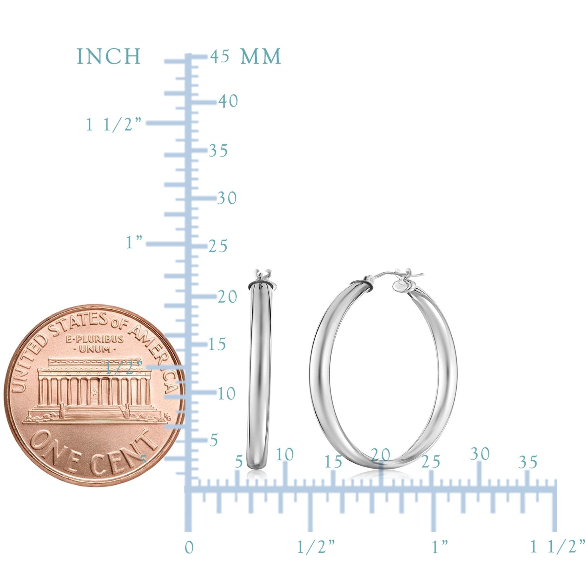 Sterling Silver Round Snuggable Huggie Hoop Earrings - JewelryAffairs