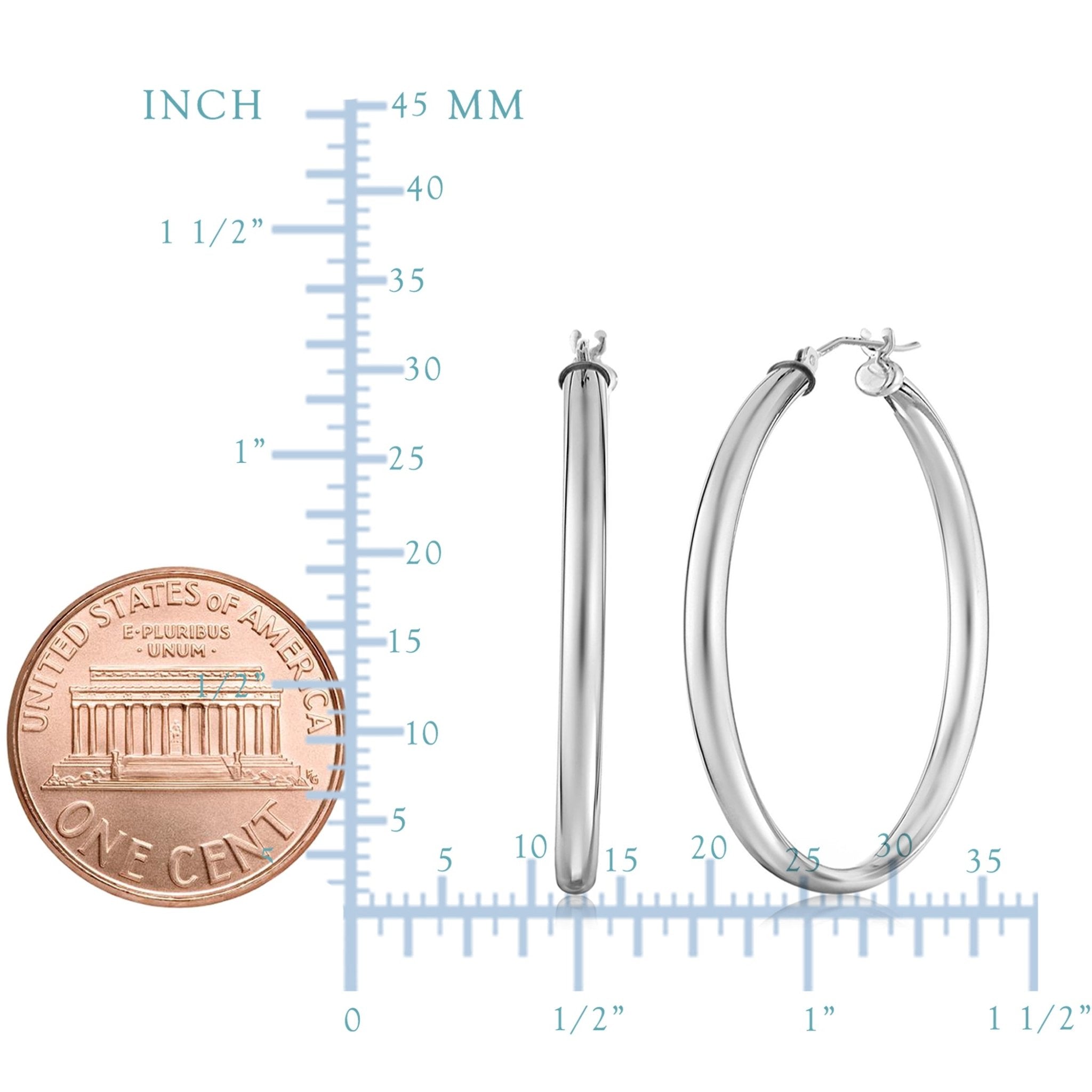 Sterling Silver Round Snuggable Huggie Hoop Earrings - JewelryAffairs
