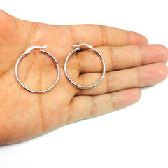 Sterling Silver Round Snuggable Huggie Hoop Earrings