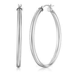 Sterling Silver Round Snuggable Huggie Hoop Earrings - JewelryAffairs