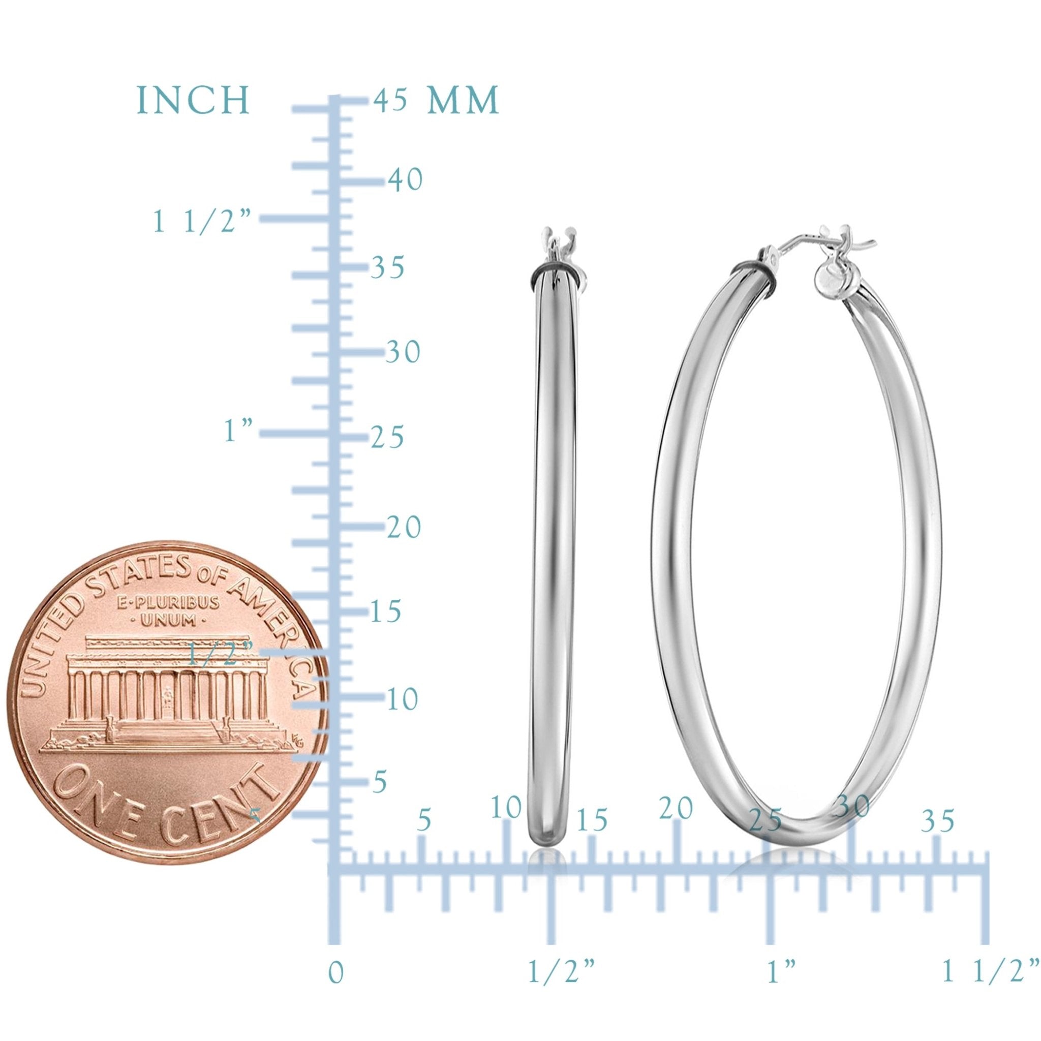 Sterling Silver Round Snuggable Huggie Hoop Earrings - JewelryAffairs