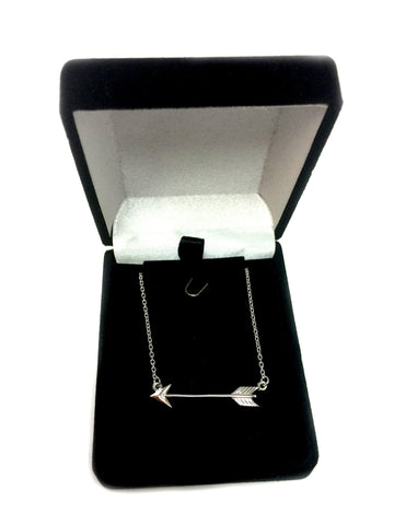Sterling Silver Sideways Arrow Necklace, 18"