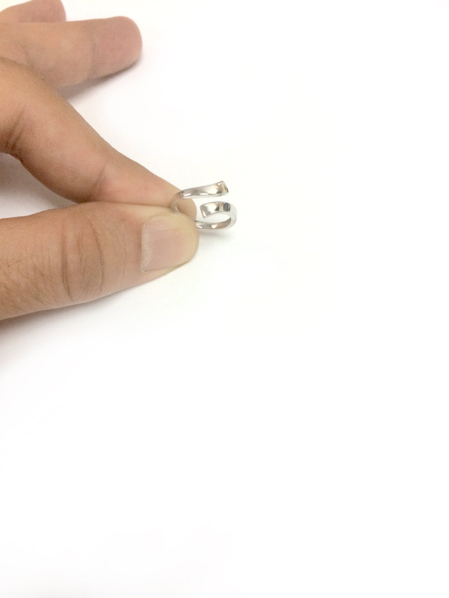 Sterling Silver Split Ends By Pass Style Adjustable Toe Ring - JewelryAffairs