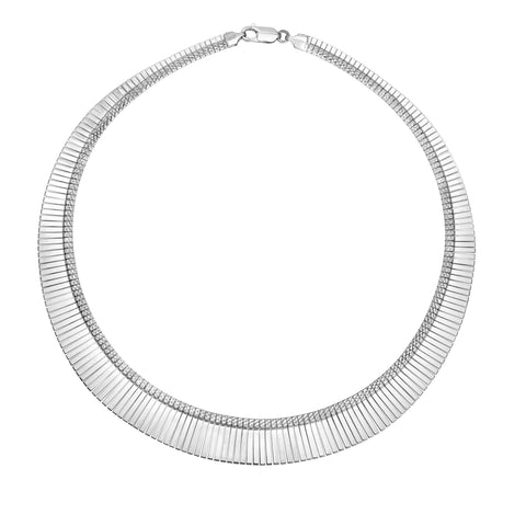 Sterling Silver Tear Drop Fancy Choker Necklace, 17"