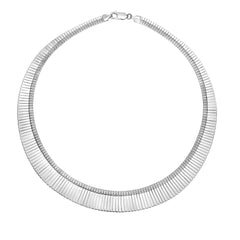 Sterling Silver Tear Drop Fancy Choker Necklace, 17" - JewelryAffairs