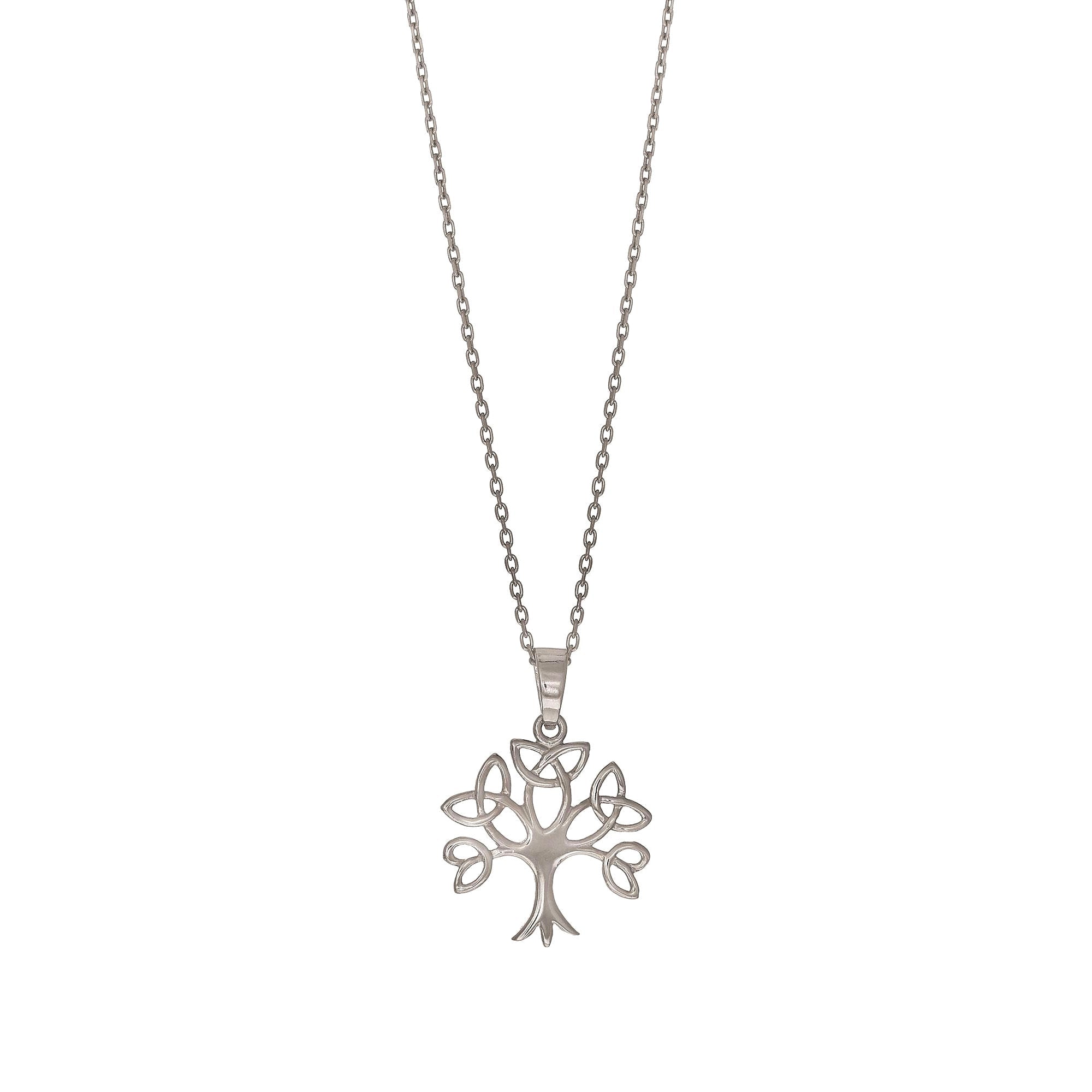 Sterling Silver Tree Of Life Pendant Womens Necklace, 18" - JewelryAffairs