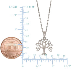 Sterling Silver Tree Of Life Pendant Womens Necklace, 18" - JewelryAffairs