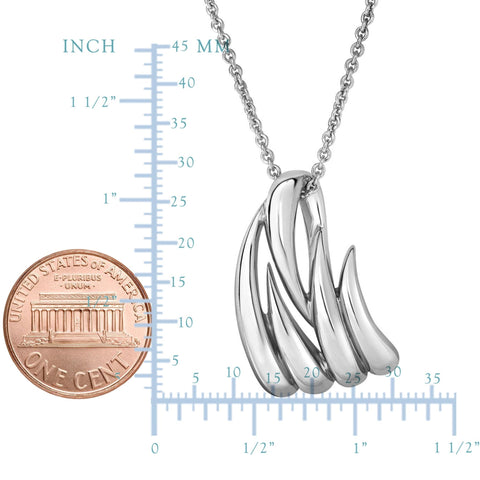 Sterling Silver Vine Leaf Pendant Womens Necklace, 18"