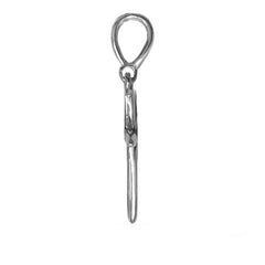 Sterling Silver Wavy Style Cross Pendant - JewelryAffairs