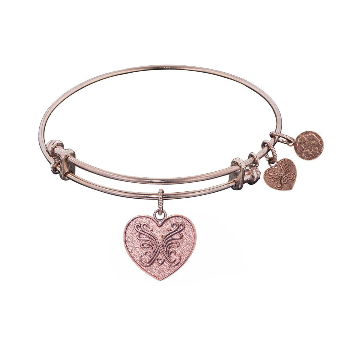Stipple Finish Brass Angelica Heart Angelica Bracelet, 7.25"