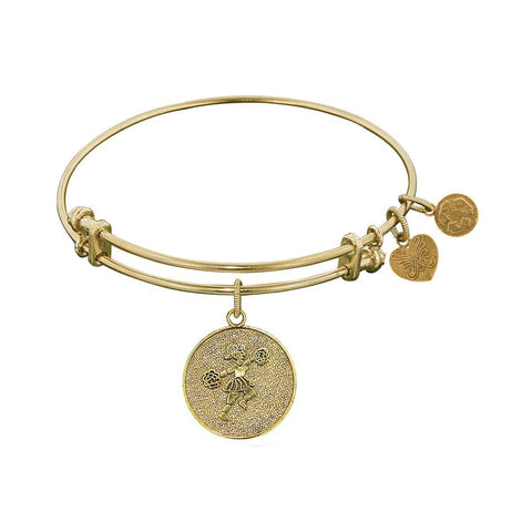 Stipple Finish Brass Cheerleader Angelica Bangle Bracelet, 7.25"
