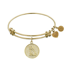Stipple Finish Brass Dog Angelica Bangle Bracelet, 7.25"