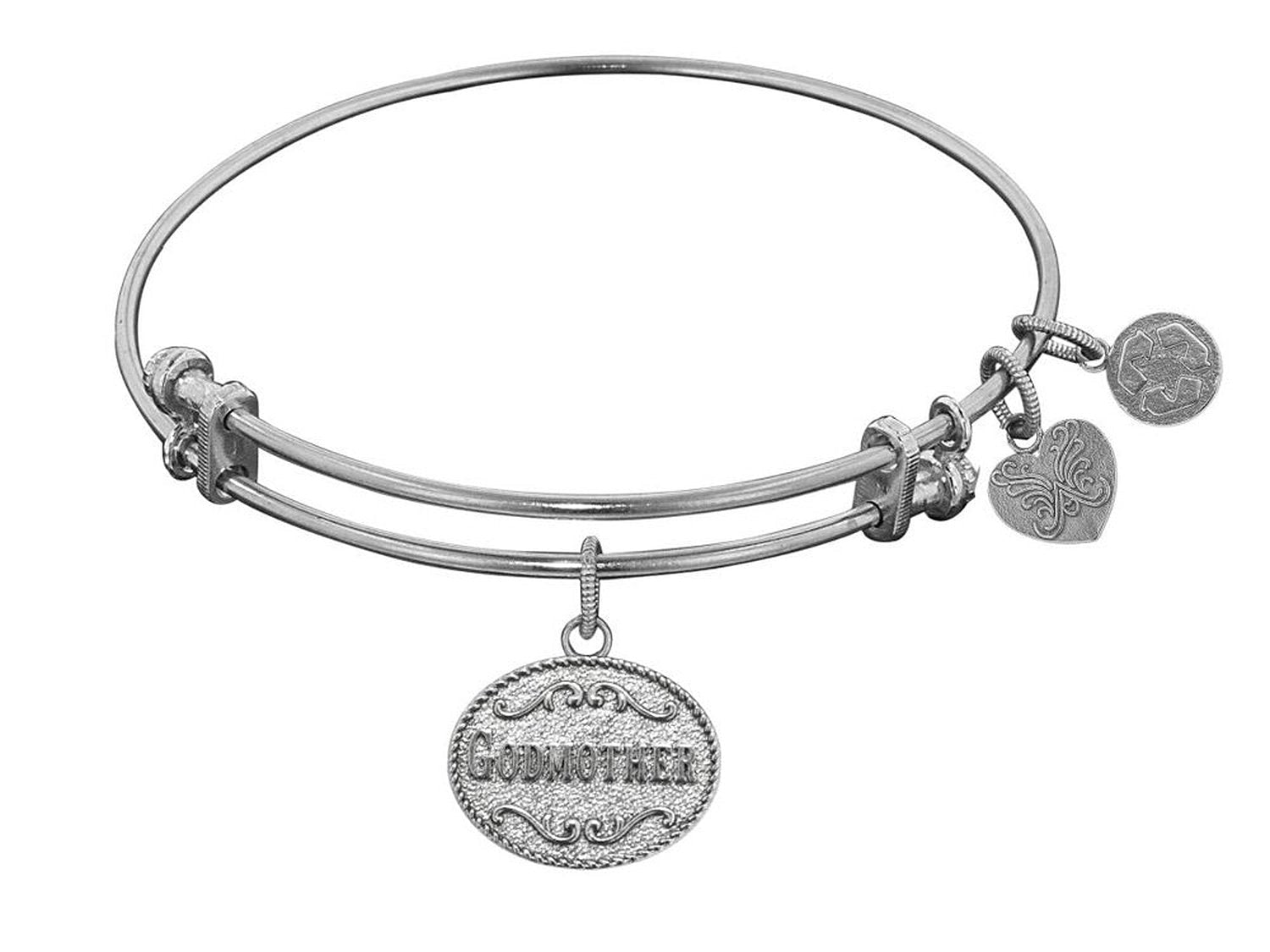 Stipple Finish Brass Godmother Angelica Bangle Bracelet, 7.25"